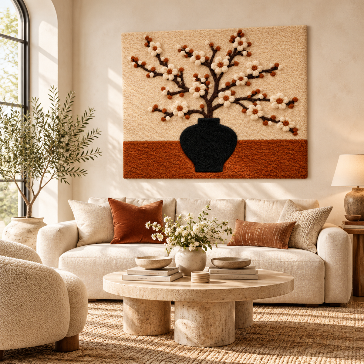 Ivory Blossom Vase by Hewn Earth Studio — room setting