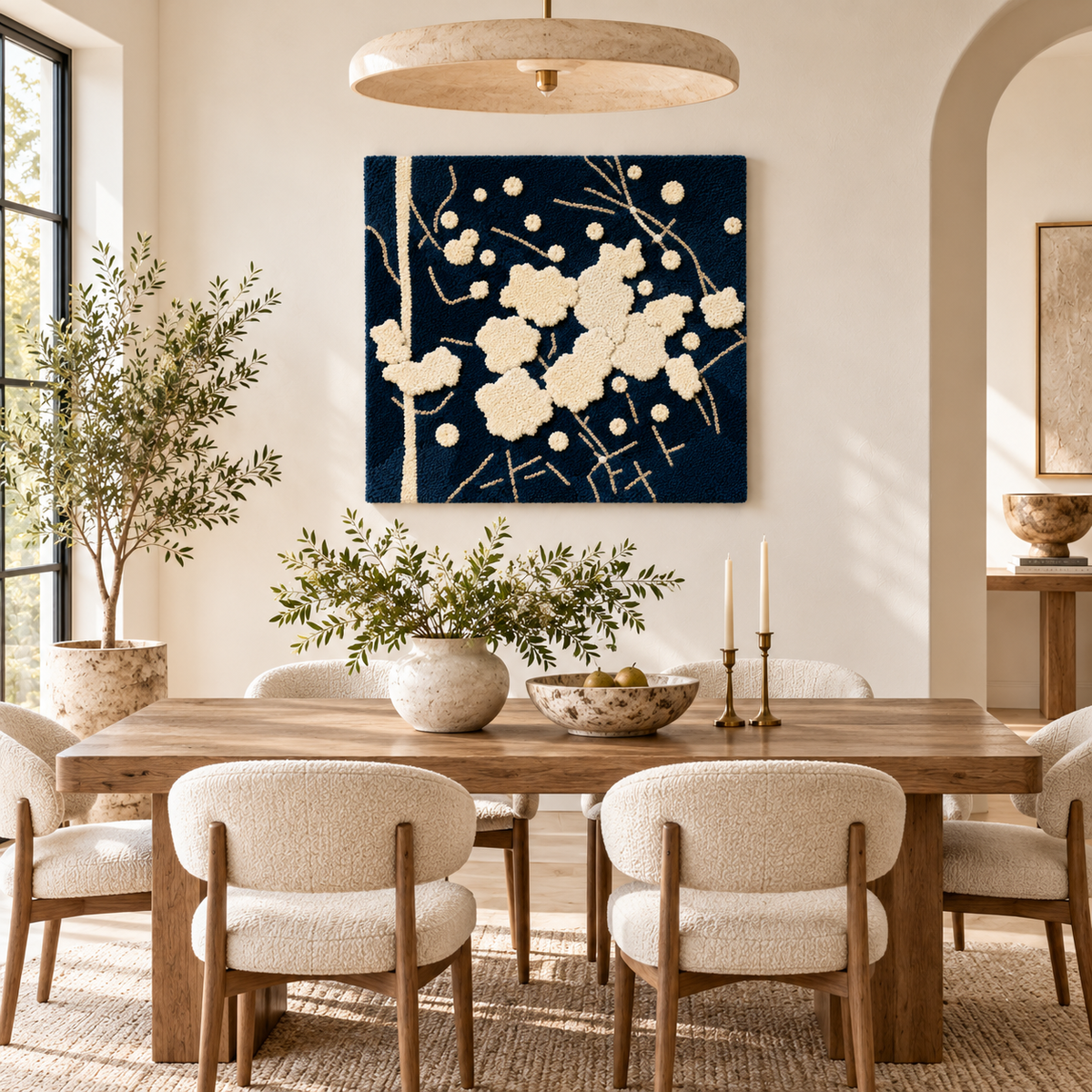 Ivory Blossoms at Night — room setting 2