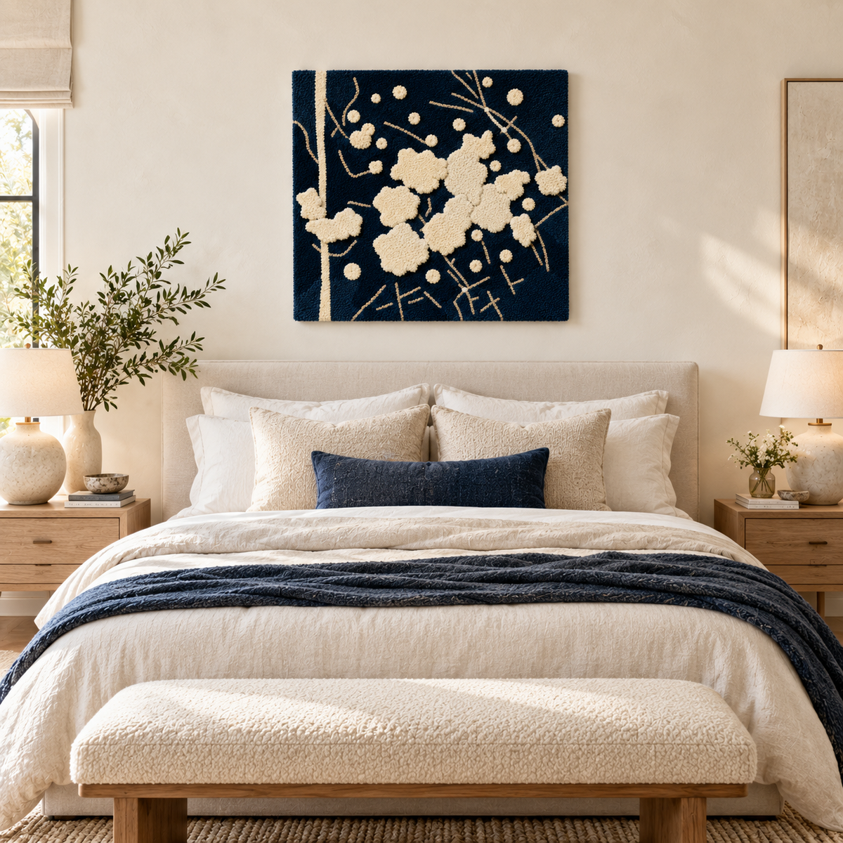 Ivory Blossoms at Night — room setting 3