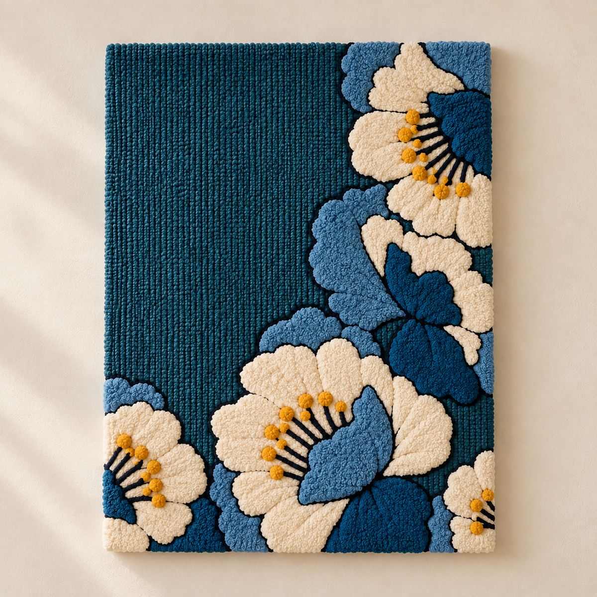 Ivory Blossoms on Deep Blue — front product view [product-light]