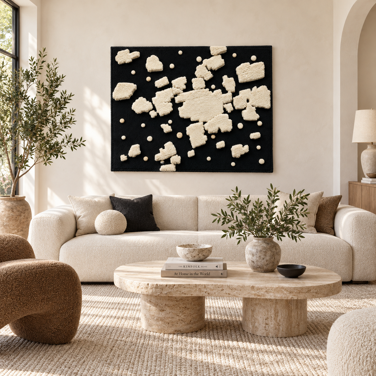 Ivory Fragments at Midnight — front-facing room scene