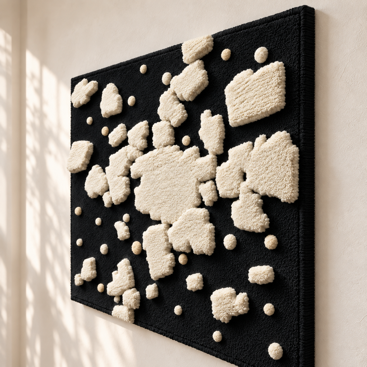 Ivory Fragments at Midnight — angled relief view