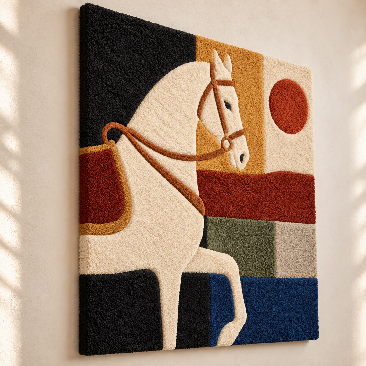 Ivory Horse at Sundown — angled relief view