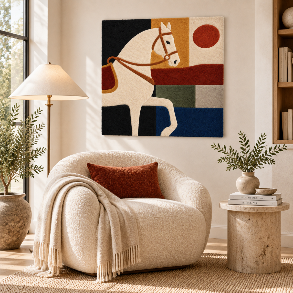 Ivory Horse at Sundown — room setting 2