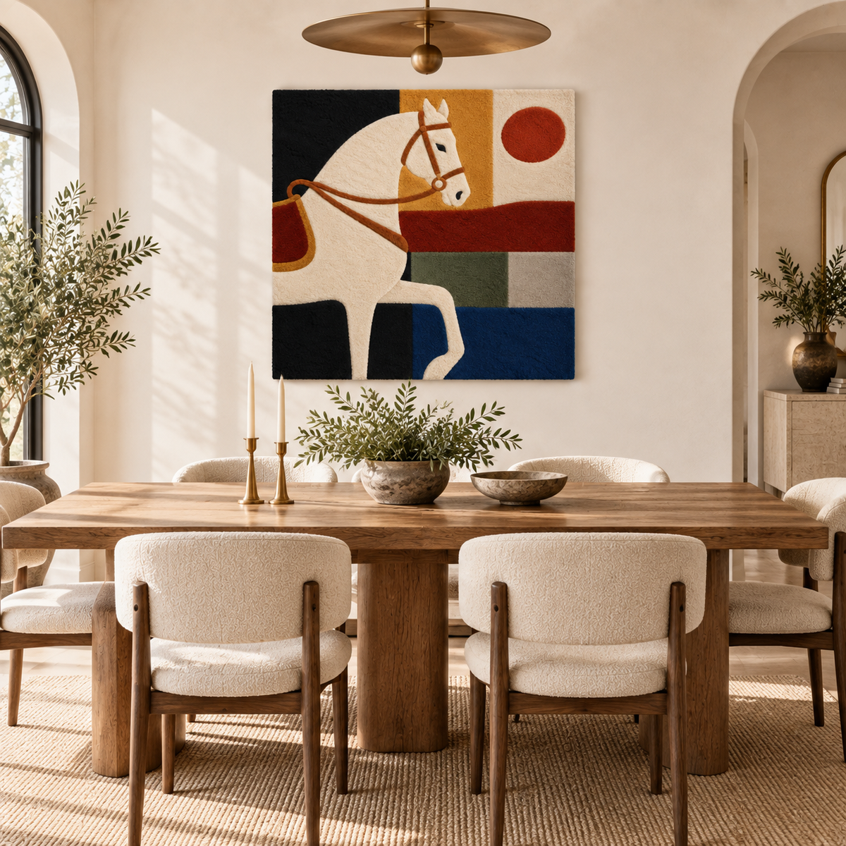 Ivory Horse at Sundown — room setting 3