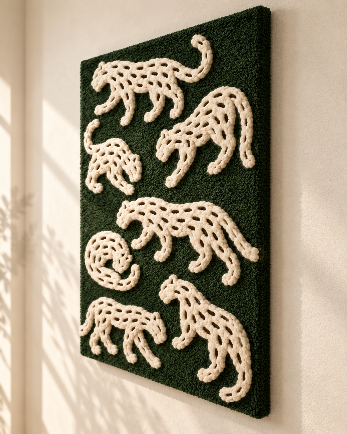 Ivory Leopards in the Grove — angled relief view
