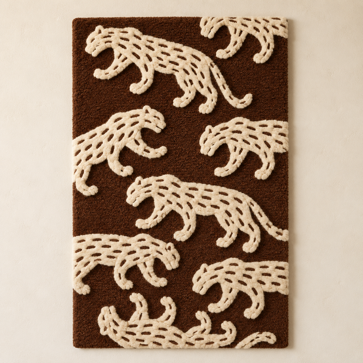 Ivory Leopards on Walnut — front product view [product-light]