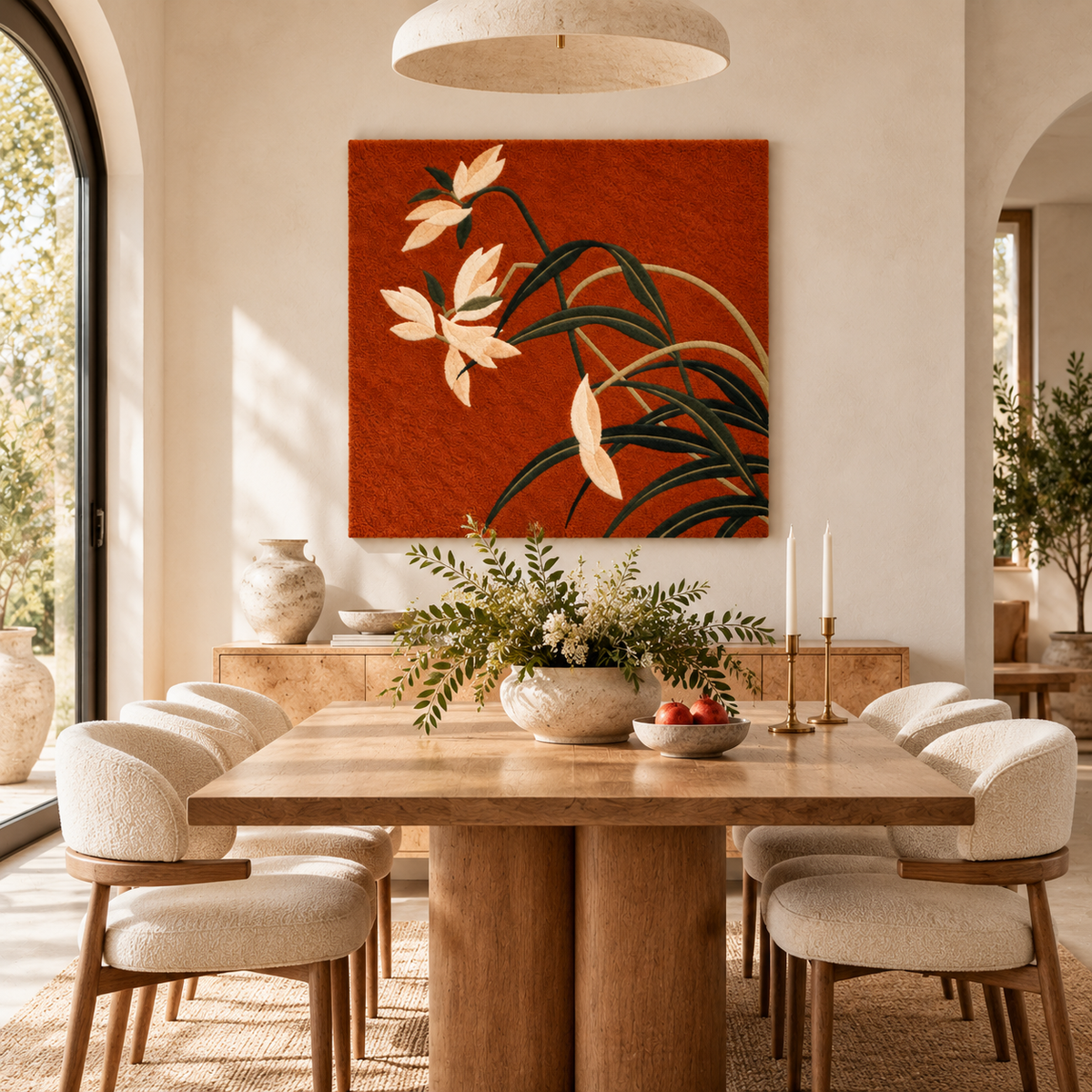 Ivory Lilies Rust by Hewn Earth Studio — room setting