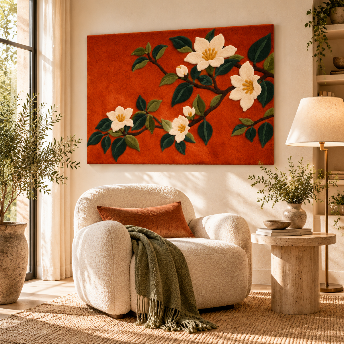 Ivory Magnolia Bough by Hewn Earth Studio — room setting