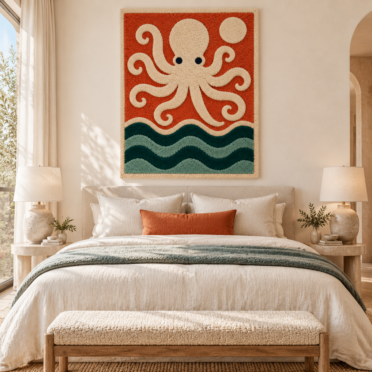 Ivory Octopus Wave Dance — front-facing room scene [room-front]