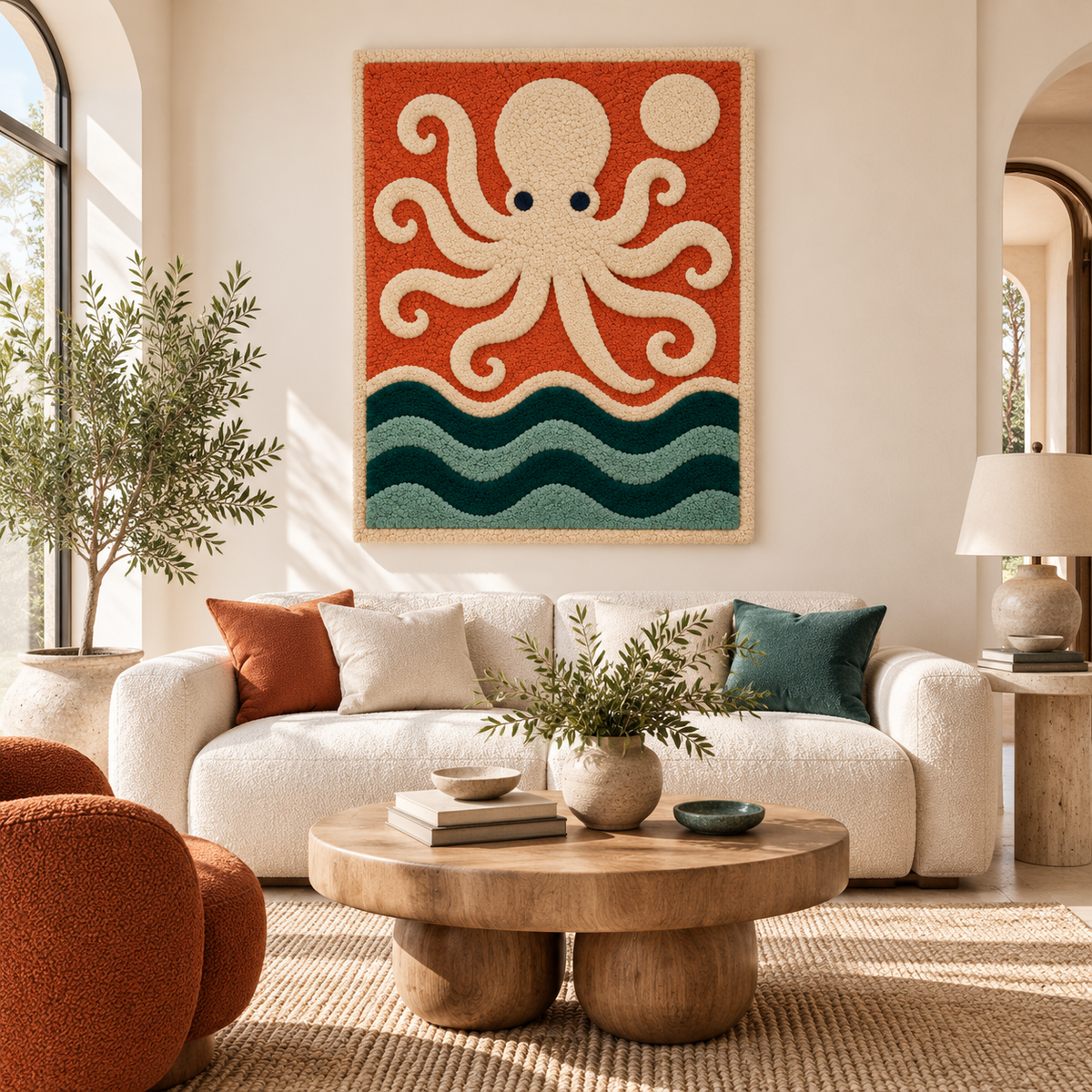 Ivory Octopus Wave Dance — front-facing room scene [room-front]