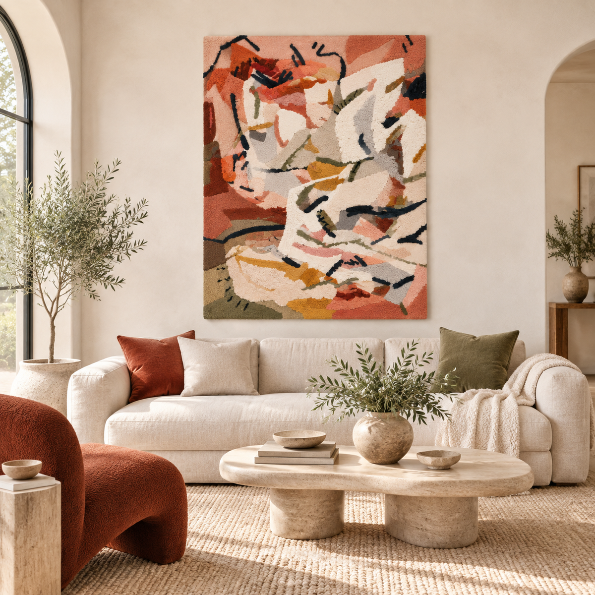 Ivory Painted Tumult — front-facing room scene