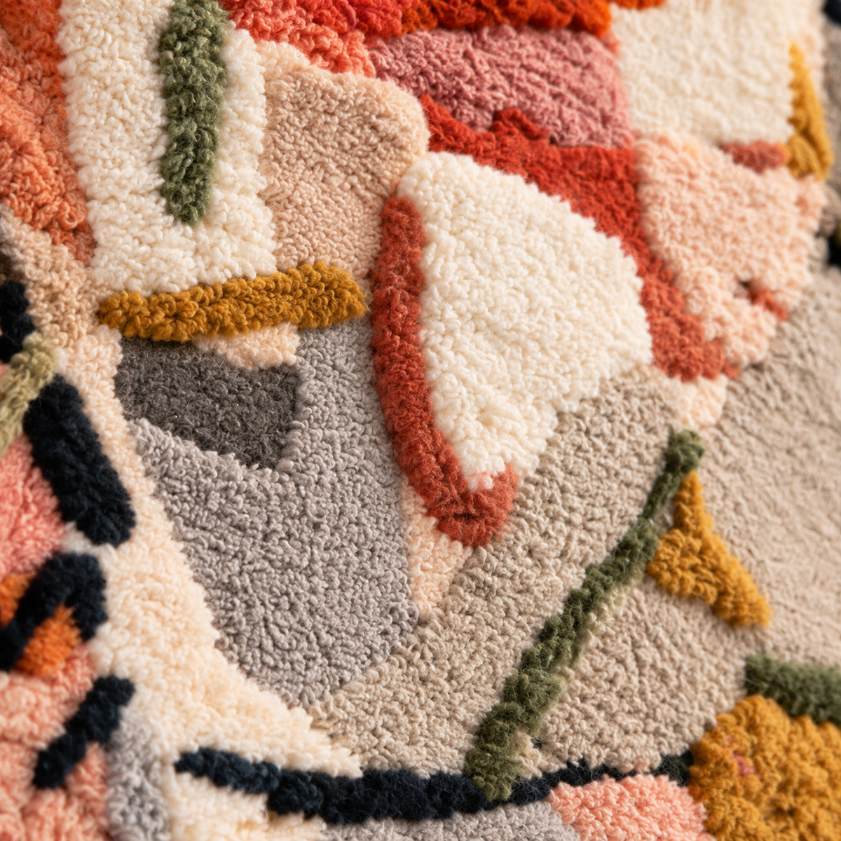 Ivory Painted Tumult — tufted wool texture detail