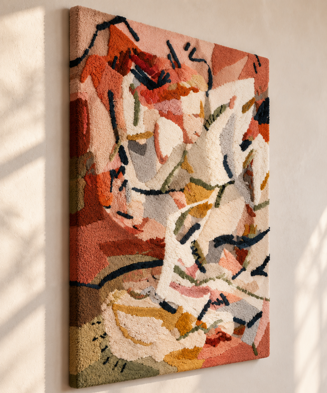 Ivory Painted Tumult — angled relief view