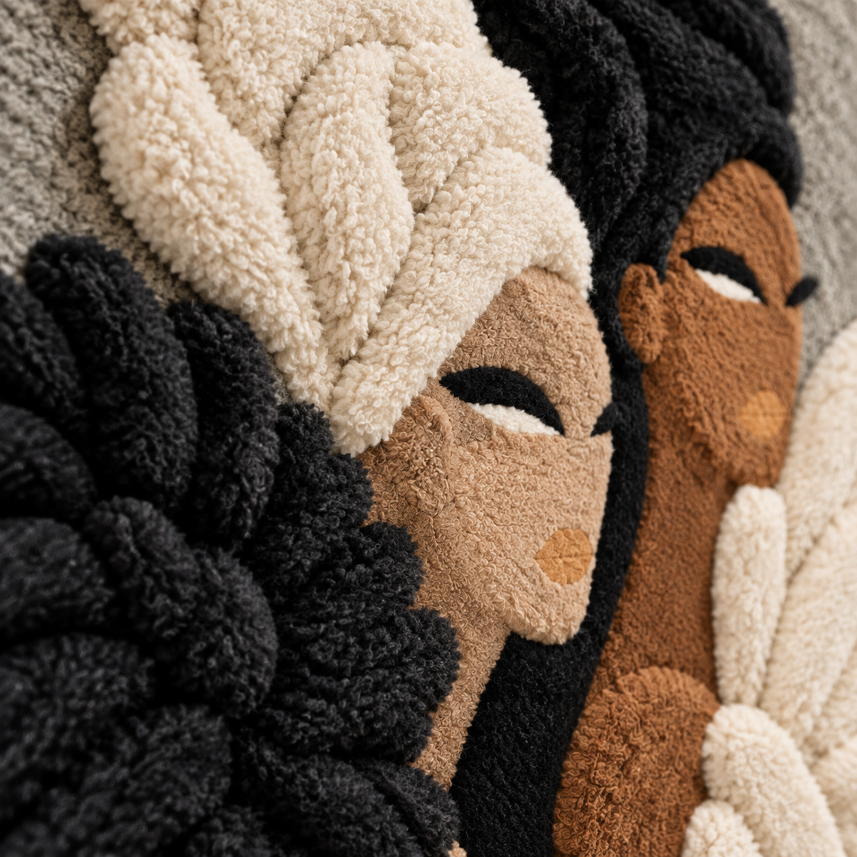 Ivory Plumes Shared Grace — tufted wool texture detail
