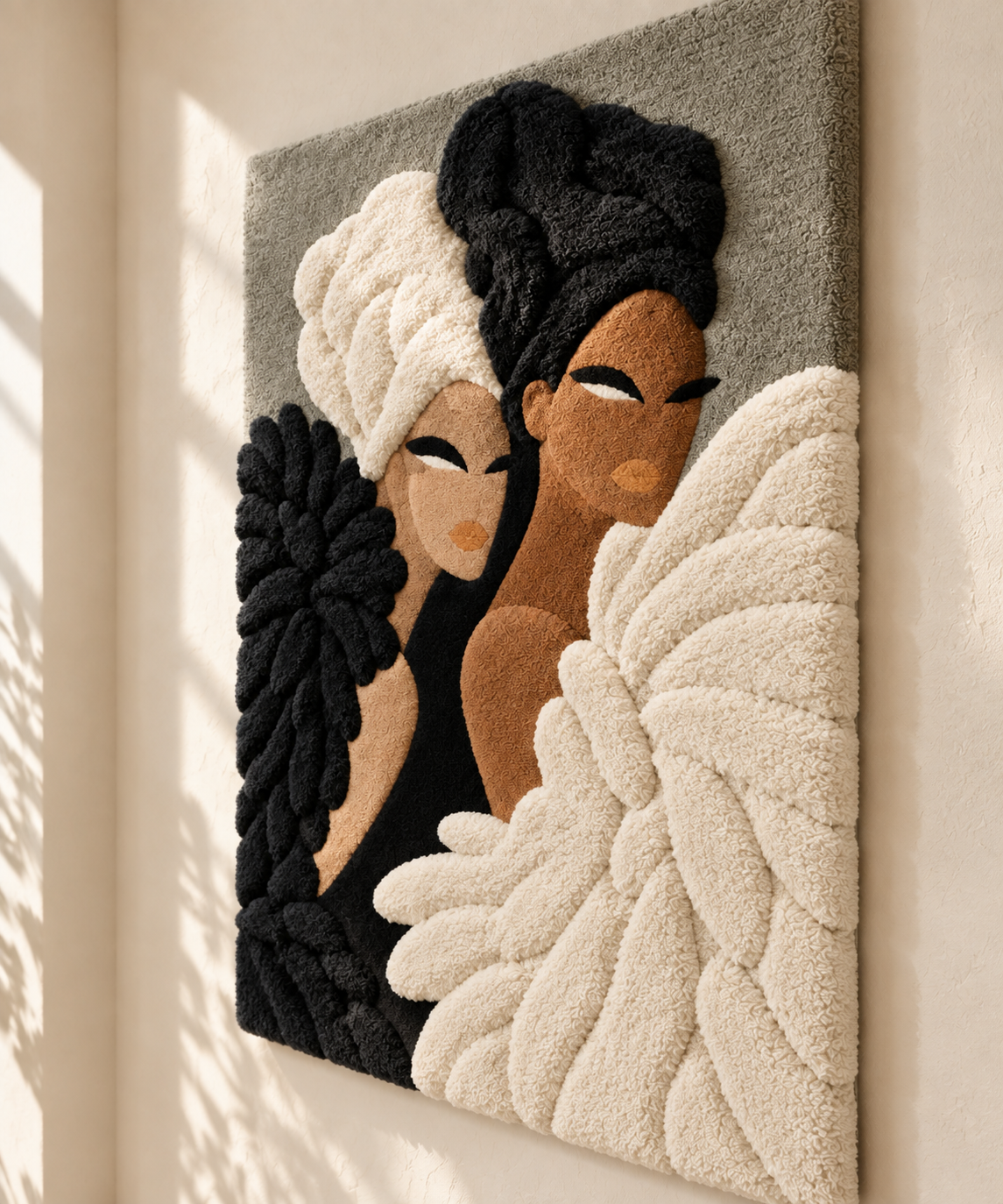 Ivory Plumes Shared Grace — angled relief view