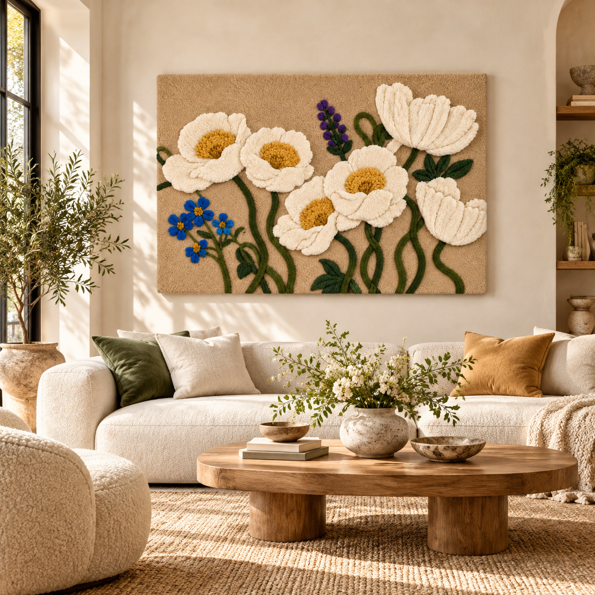 Ivory Poppy Garden by Hewn Earth Studio — room setting
