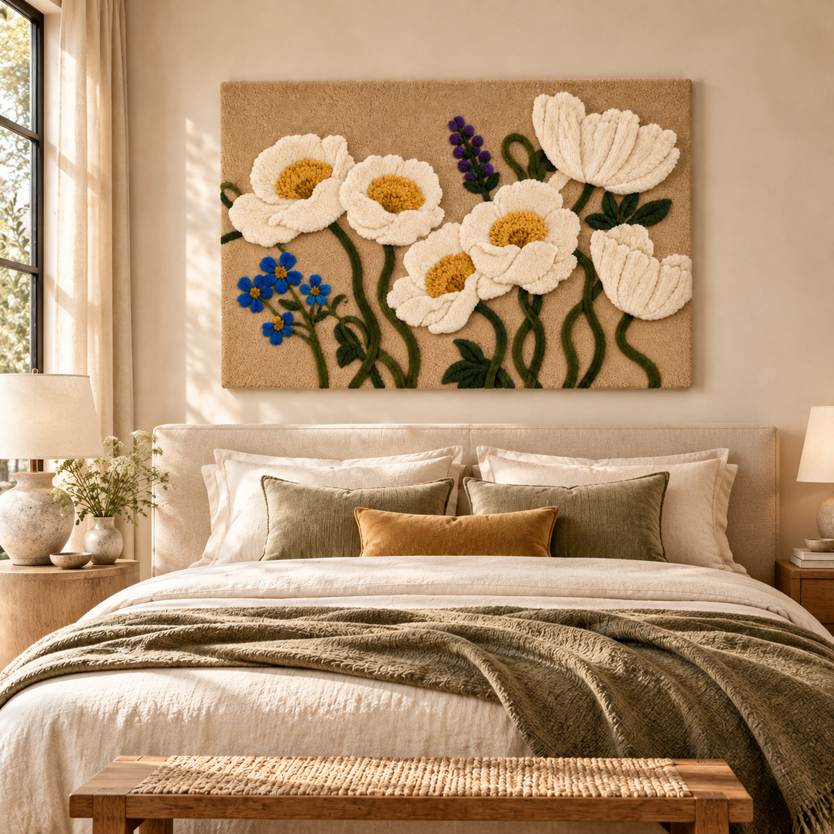 Ivory Poppy Garden by Hewn Earth Studio — room setting