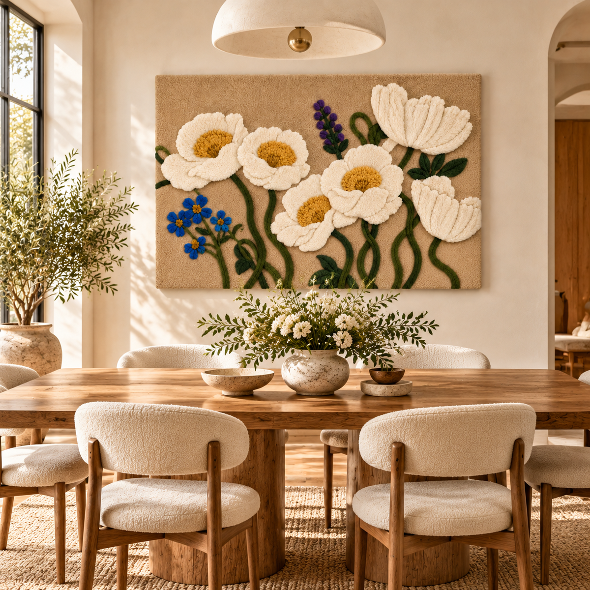 Ivory Poppy Garden by Hewn Earth Studio — room setting