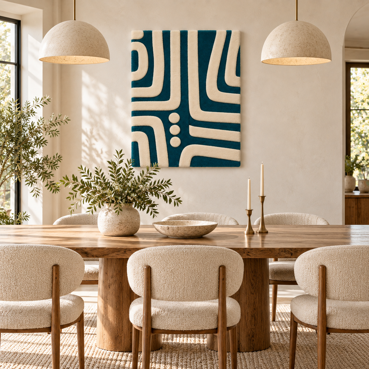 Ivory Streamline Junction wall art by Hewn Earth, modern abstract design on a neutral-toned canvas for contemporary interior decor.