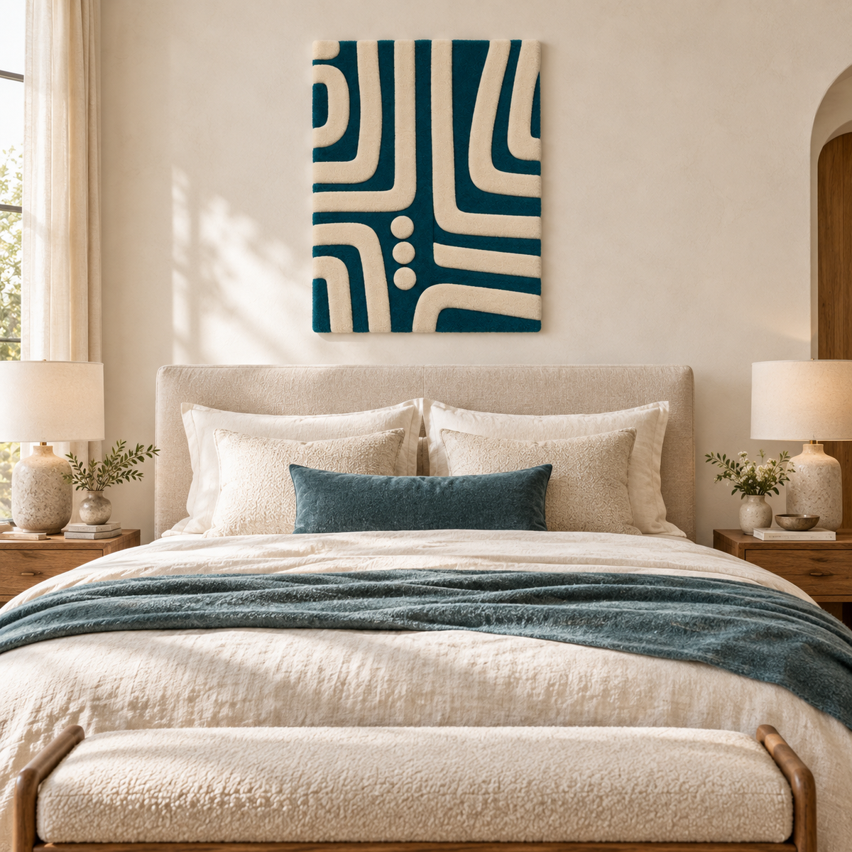 Ivory Streamline Junction wall art by Hewn Earth featuring a modern, abstract design in soft ivory tones for contemporary interior decor.