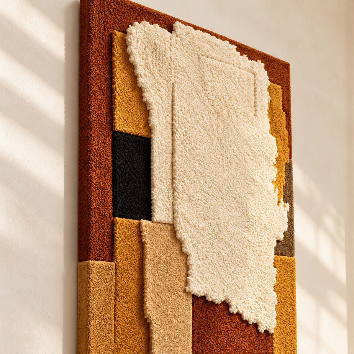 Ivory Veil Relief by Hewn Earth Studio — angled relief view