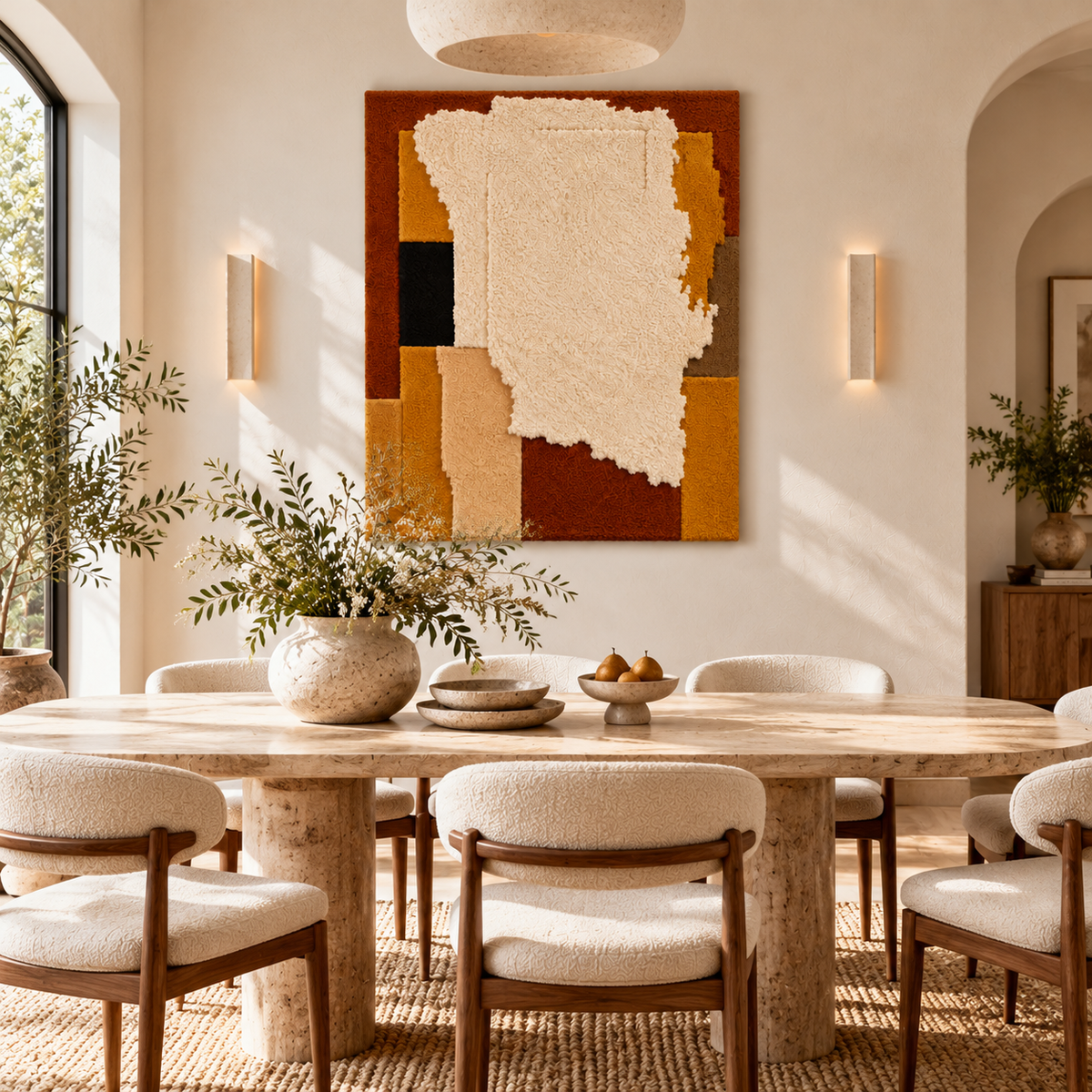 Ivory Veil Relief by Hewn Earth Studio — room setting