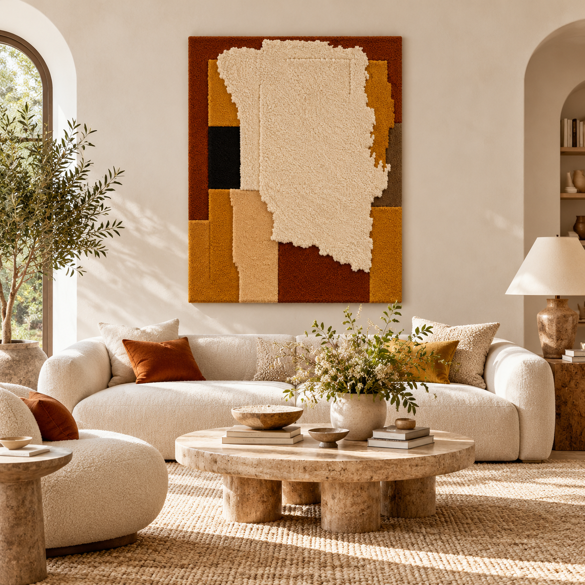 Ivory Veil Relief by Hewn Earth Studio — room setting