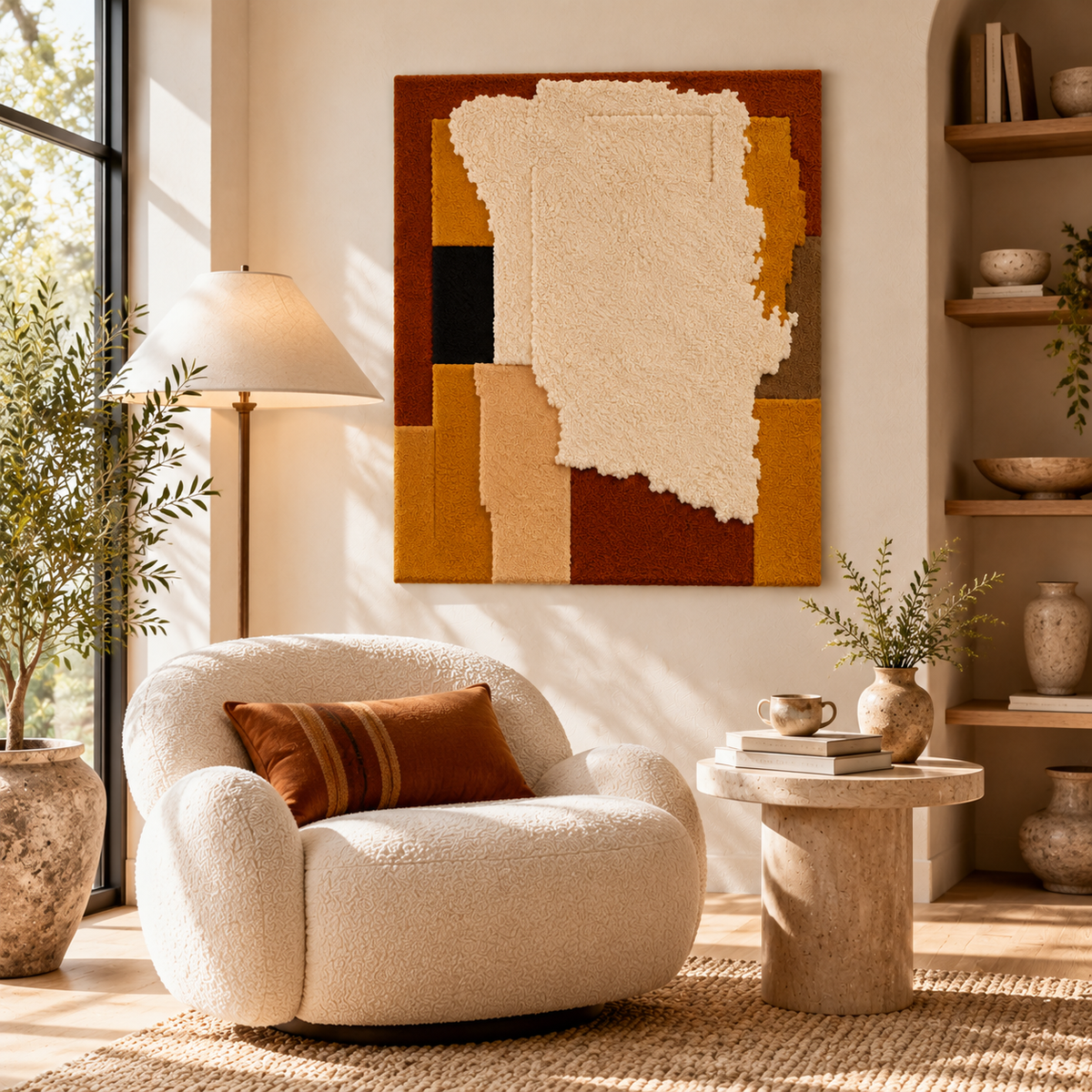 Ivory Veil Relief by Hewn Earth Studio — room setting