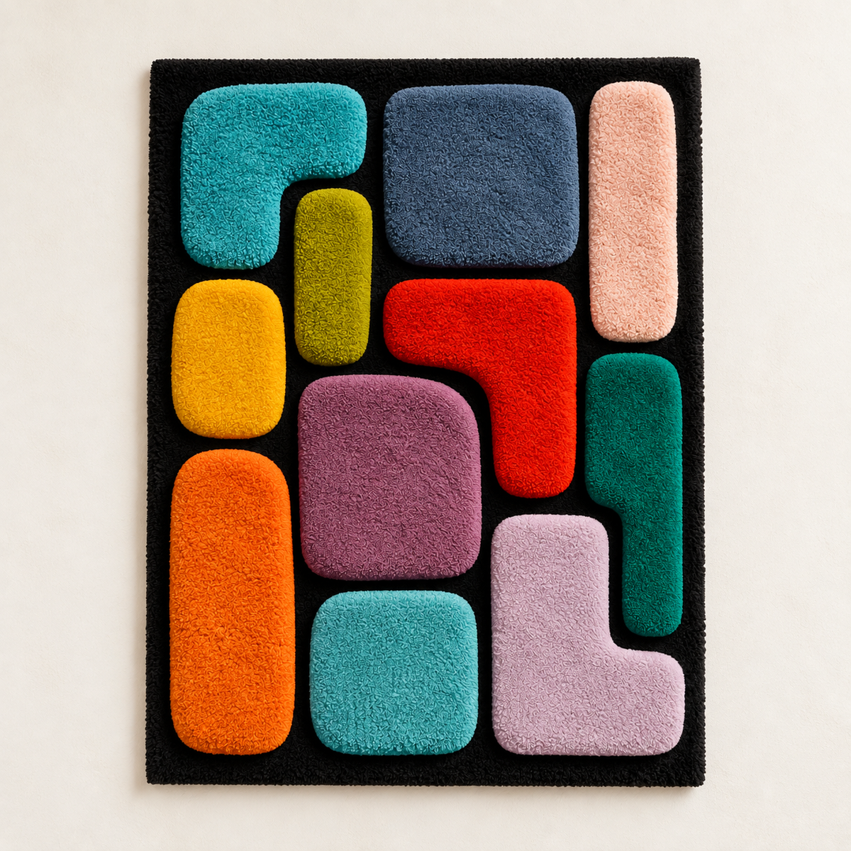 Hewn Earth Jewel Tile Puzzle wall art featuring colorful, geometric jewel-like tiles arranged in an intricate pattern.