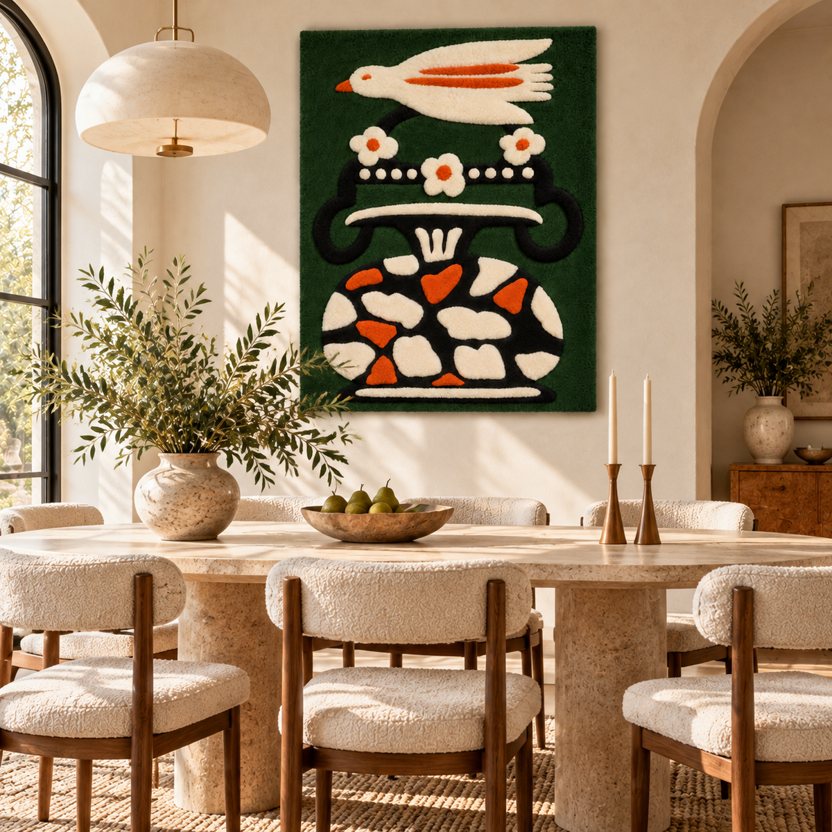Bird and Floral Vase by Josie — room setting