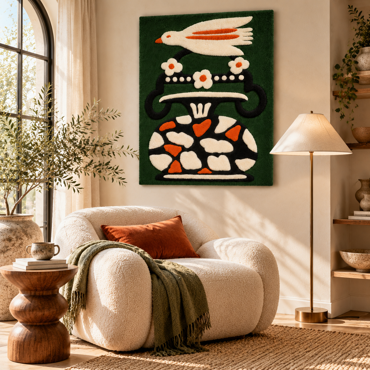 Bird and Floral Vase by Josie — room setting