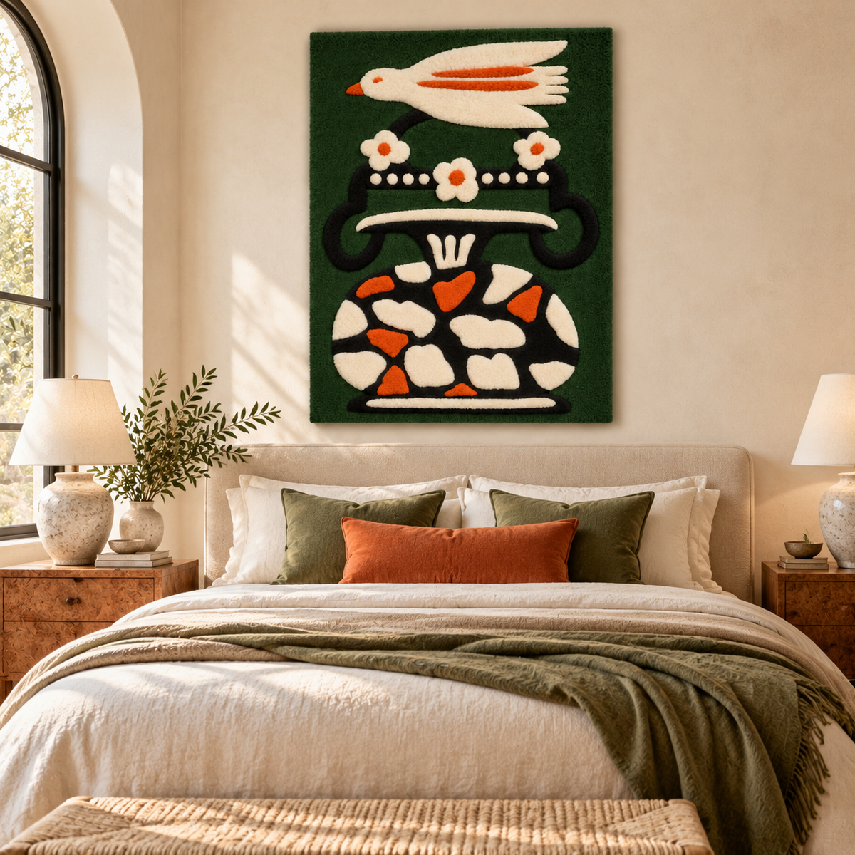 Bird and Floral Vase by Josie — room setting