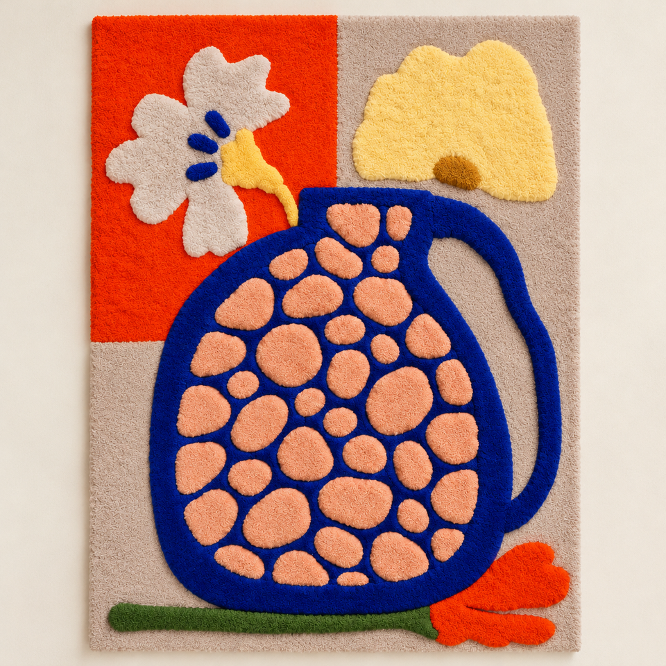 Cobalt Pitcher and Flowers