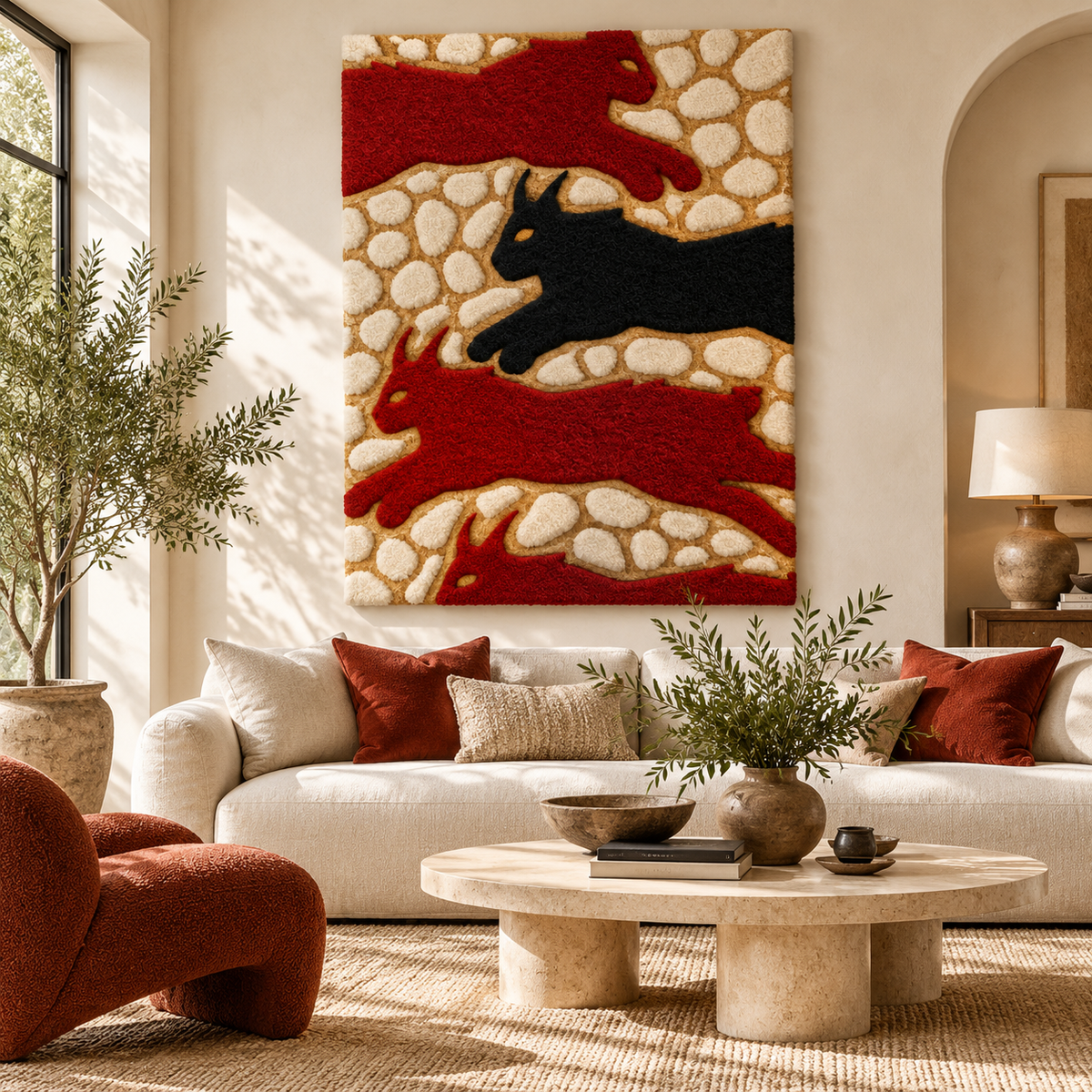 Horned Bulls by Josie — front-facing room scene [room-front]