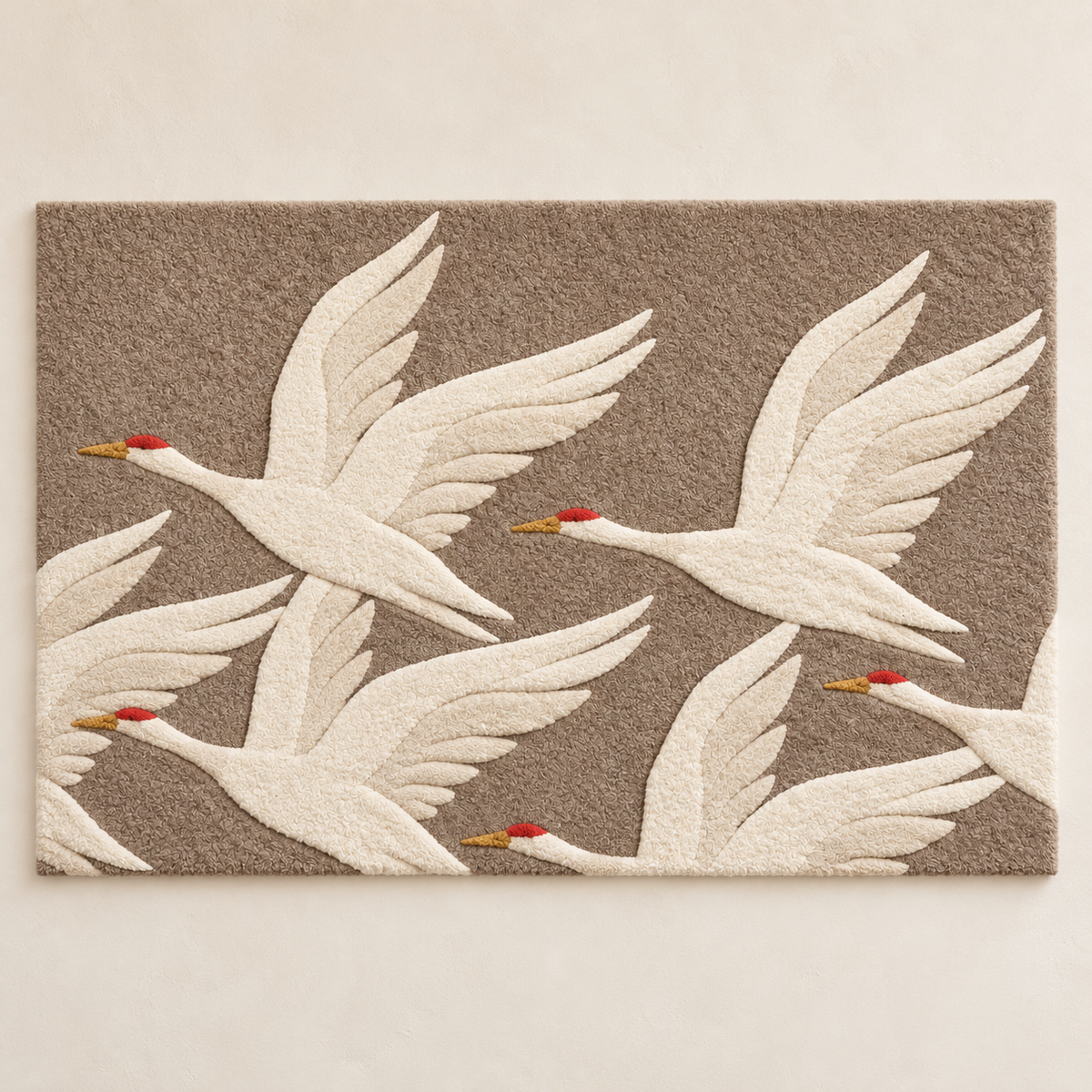 Ivory Cranes in Flight by Josie — front product view [product-light]