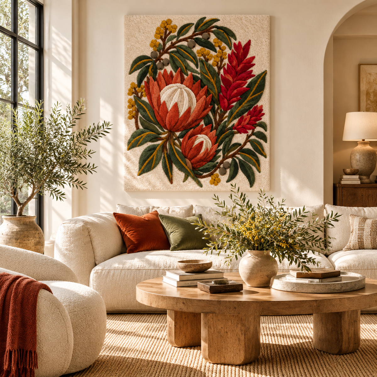 Protea Botanical Bouquet by Josie — front-facing room scene [room-front]