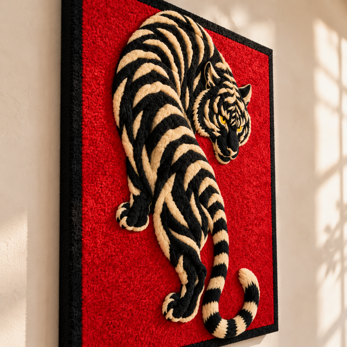 Prowling Black Tiger by Josie — angled relief view