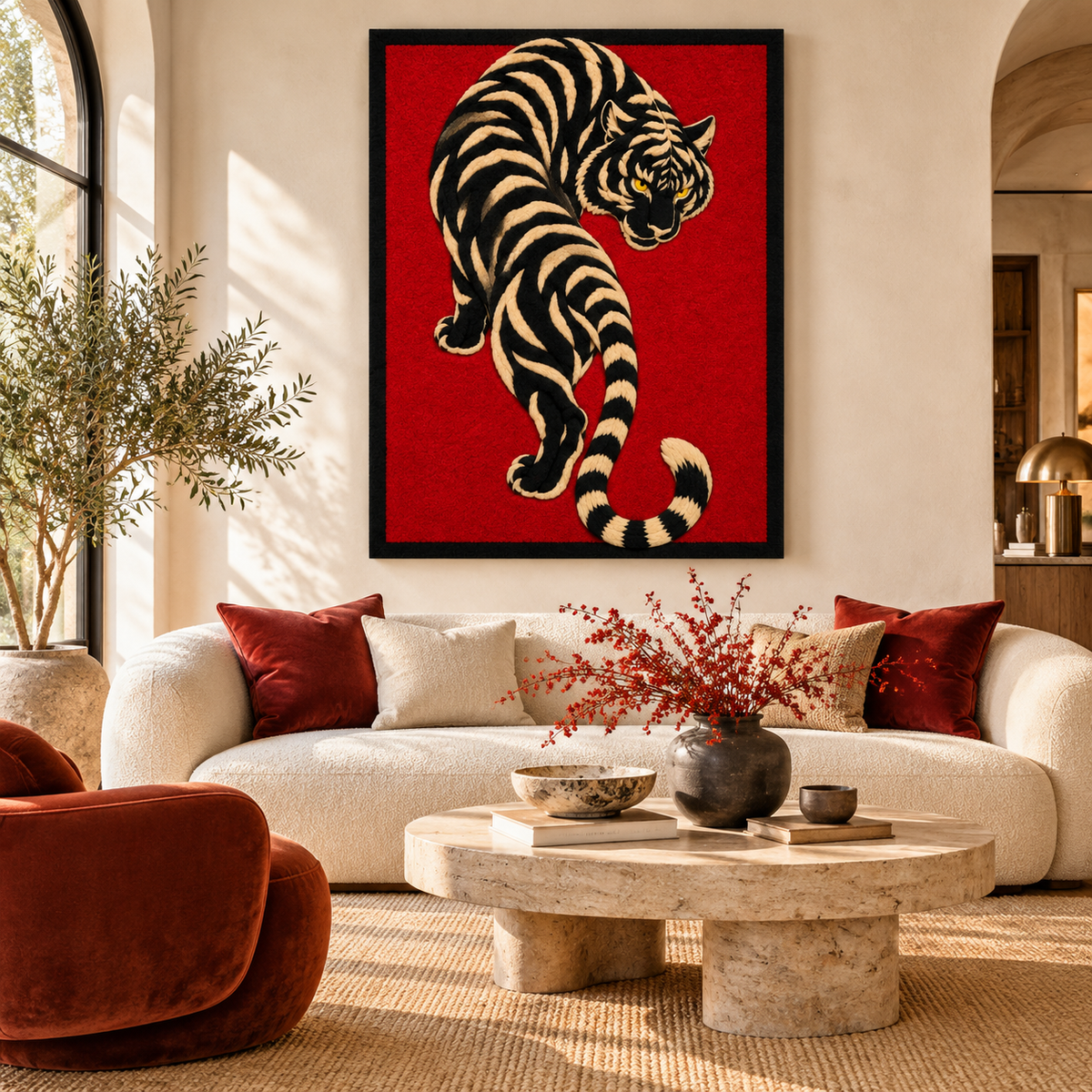 Prowling Black Tiger by Josie — front-facing room scene [room-front]