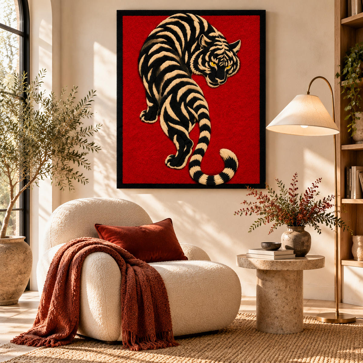 Prowling Black Tiger by Josie — room setting