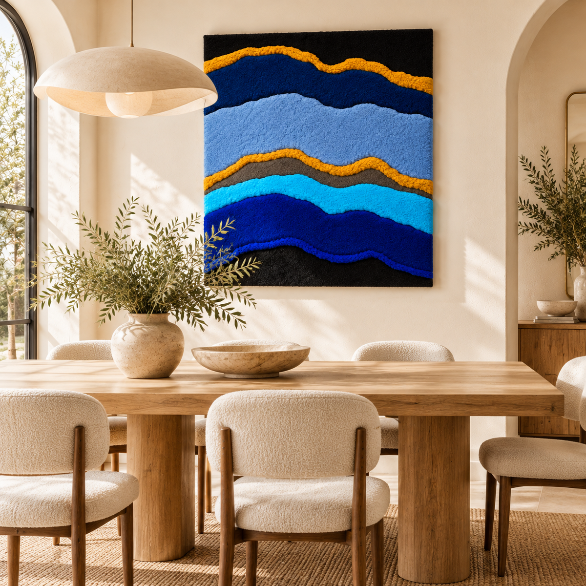 Sculpted Blue Strata by Josie — room setting