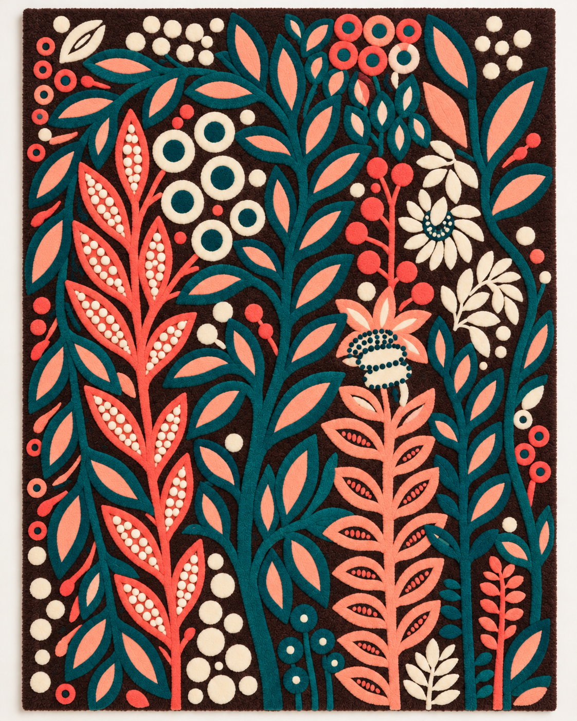 Teal and Coral Botanical Garden by Josie — additional product view