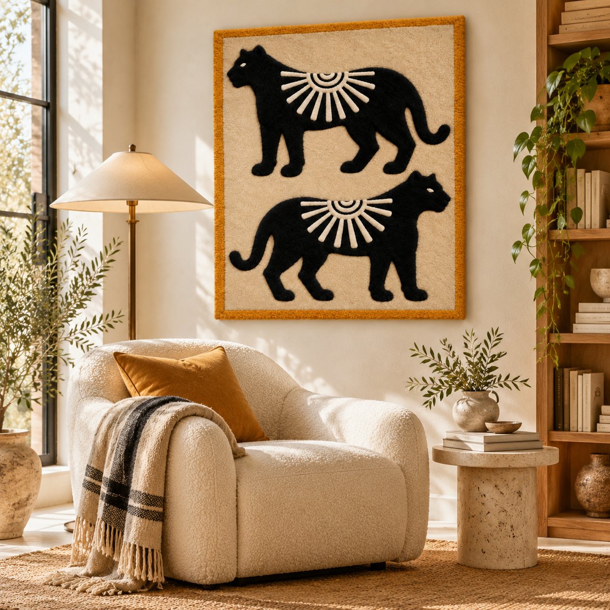 Twin Panther Sunburst by Josie — room setting