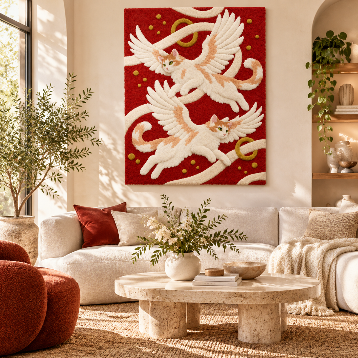 Twin Winged Cats by Josie — front-facing room scene [room-front]