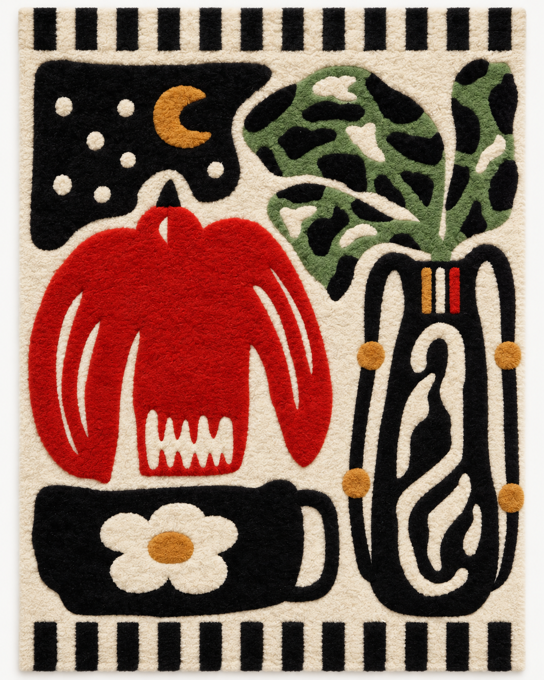 Vase and Flower Under a Crescent Moon by Josie — additional product view