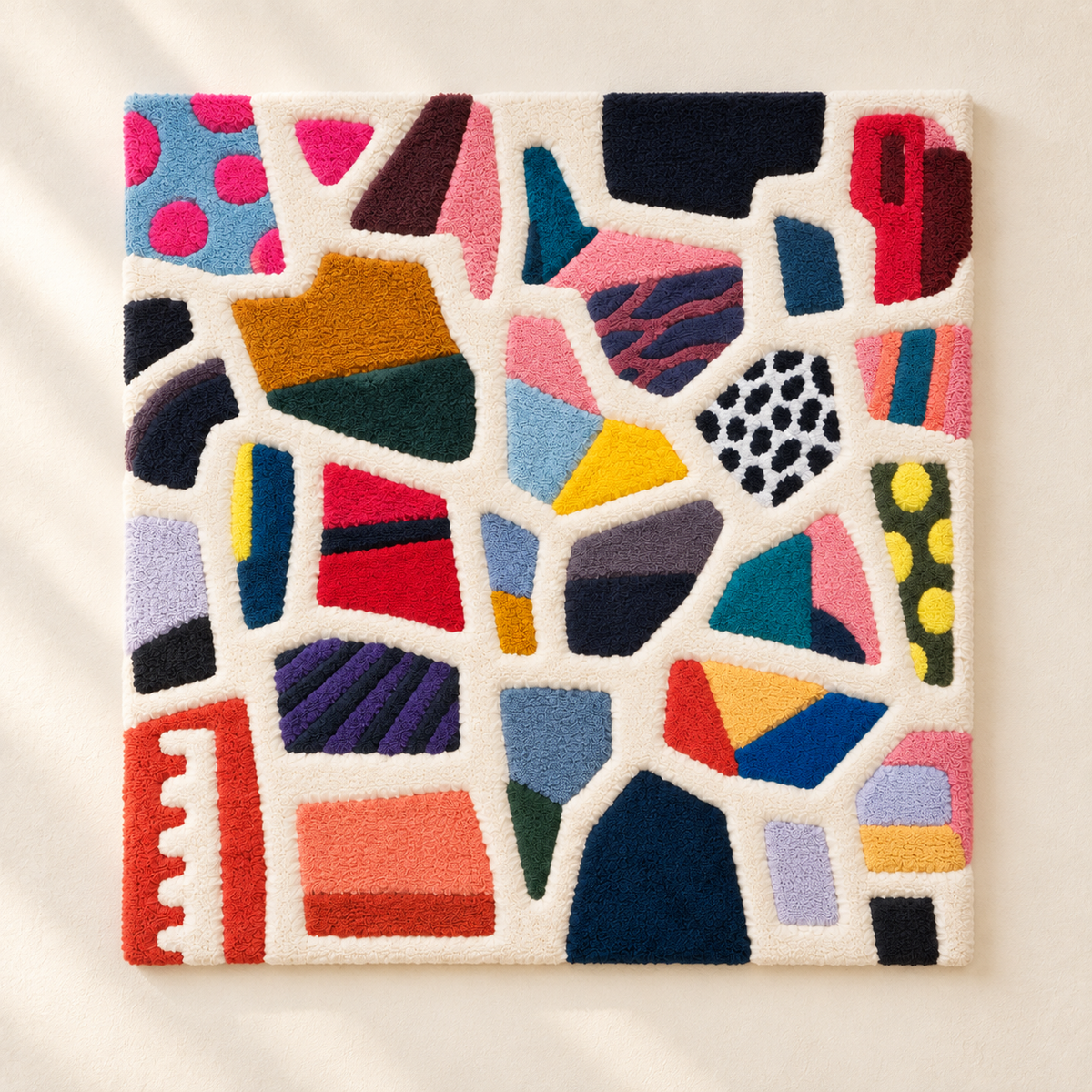 Hewn Earth Kaleidoscope Mosaic wall art featuring vibrant, intricate glass patterns for colorful home decoration.