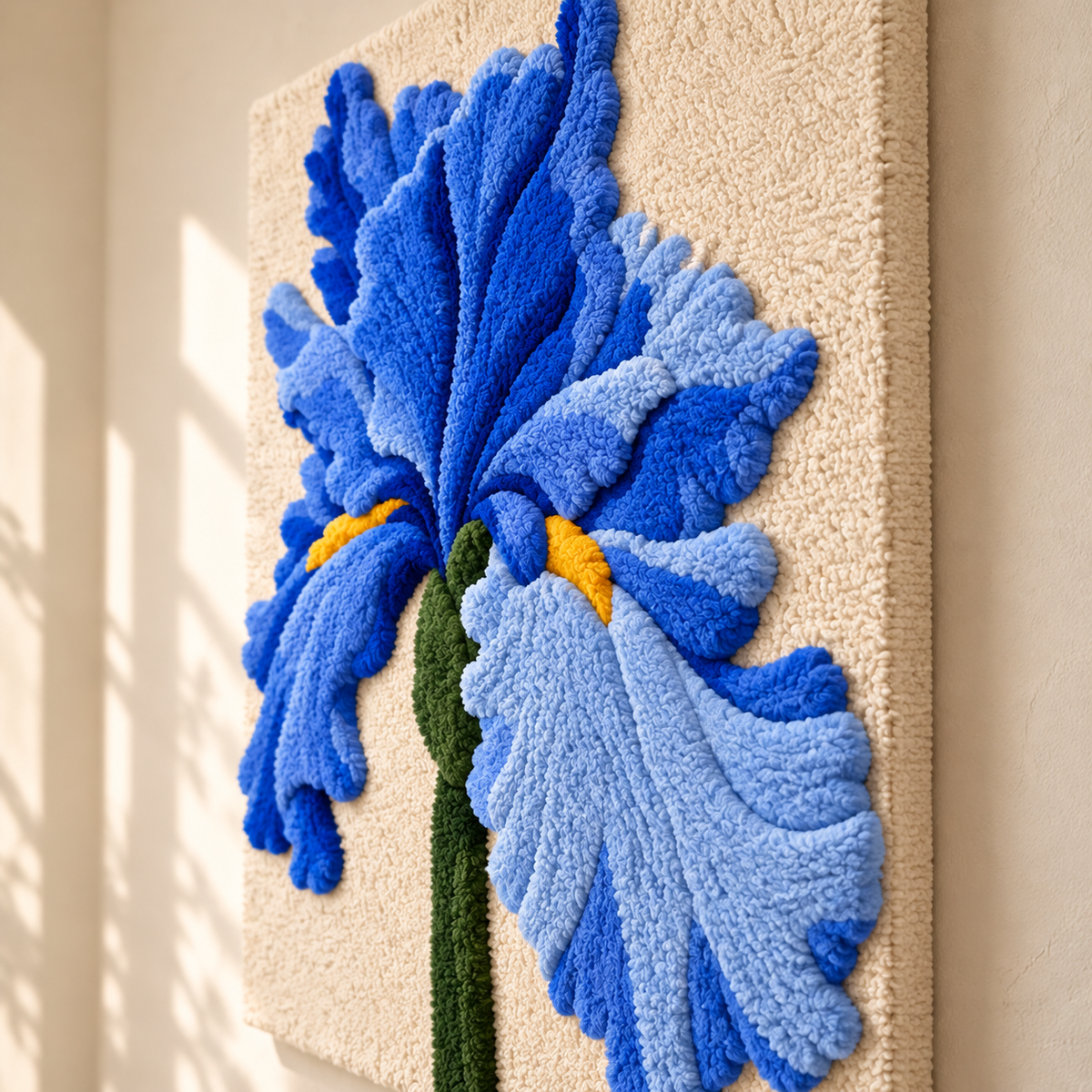 Blue Iris Reverie by Katie Raquel — angled relief view