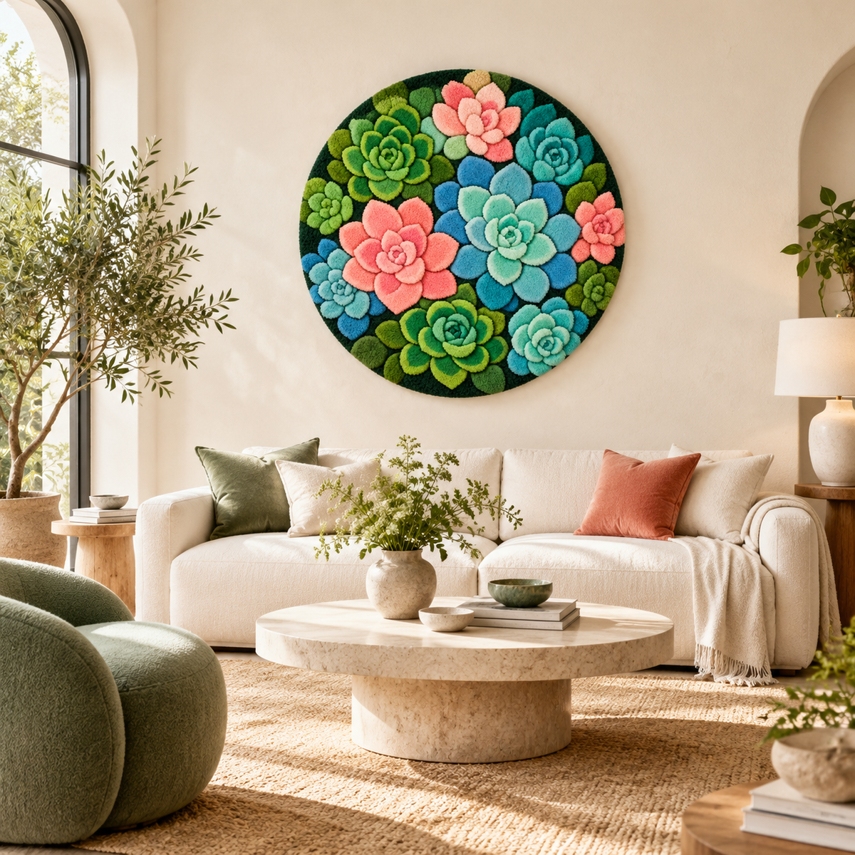 Succulent Circle by Katie Raquel — room setting