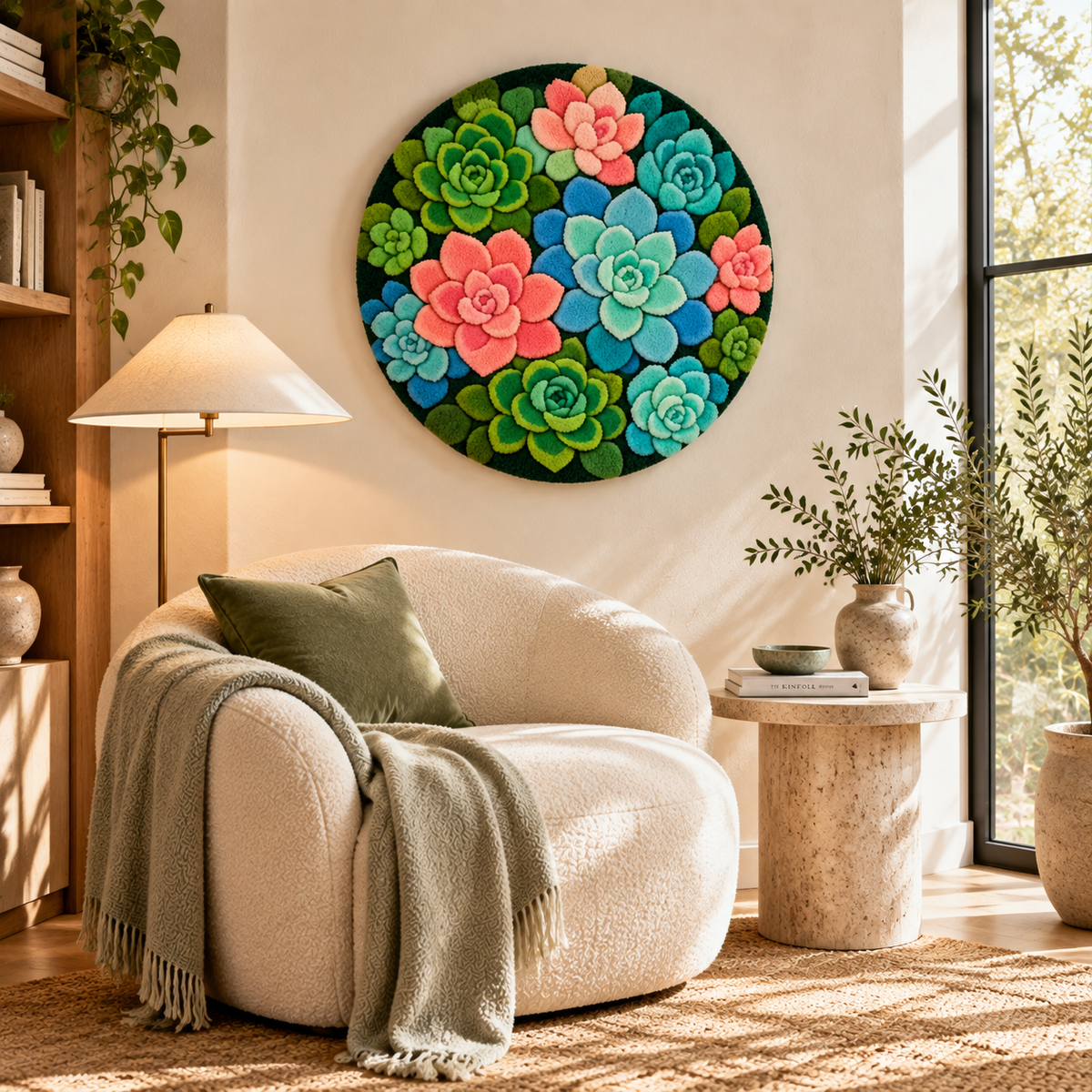 Succulent Circle by Katie Raquel — room setting