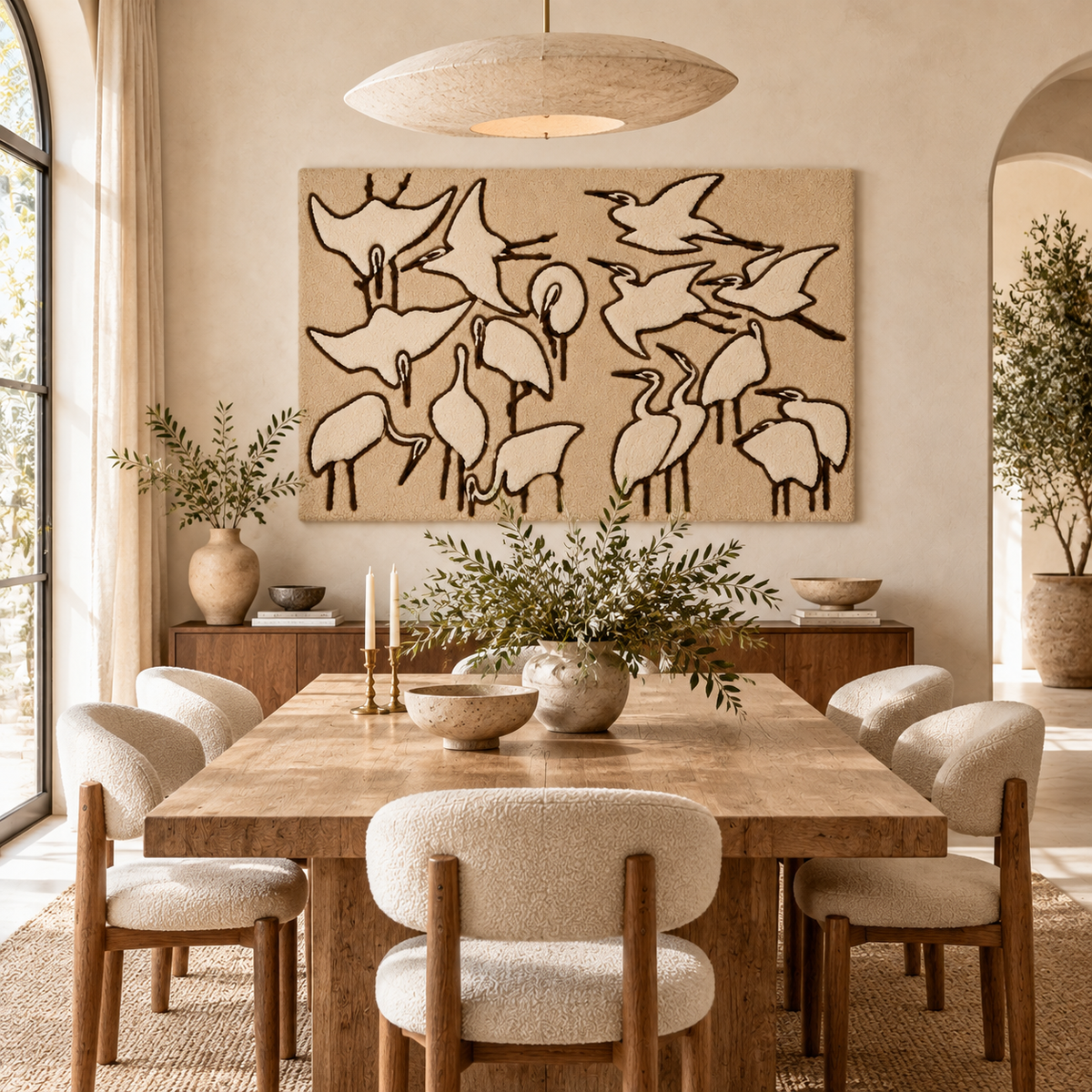 Cranes from Quick Lessons in Simplified Drawing by Katsushika Hokusai — room setting